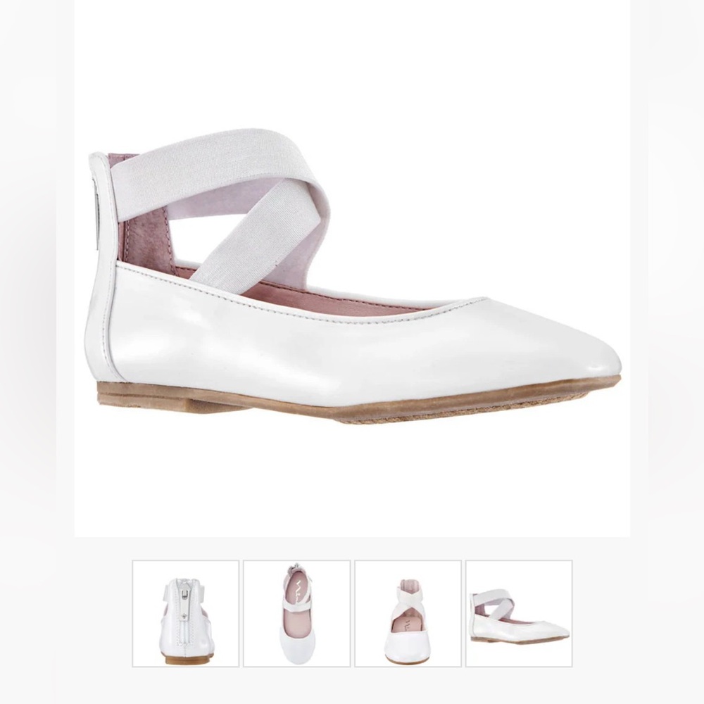 Nina Marissa Ankle Strap Flats White Girls size 1